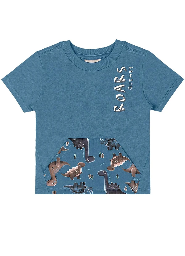Quimby - Conjunto Camisa Dino Bermuda Azul 2