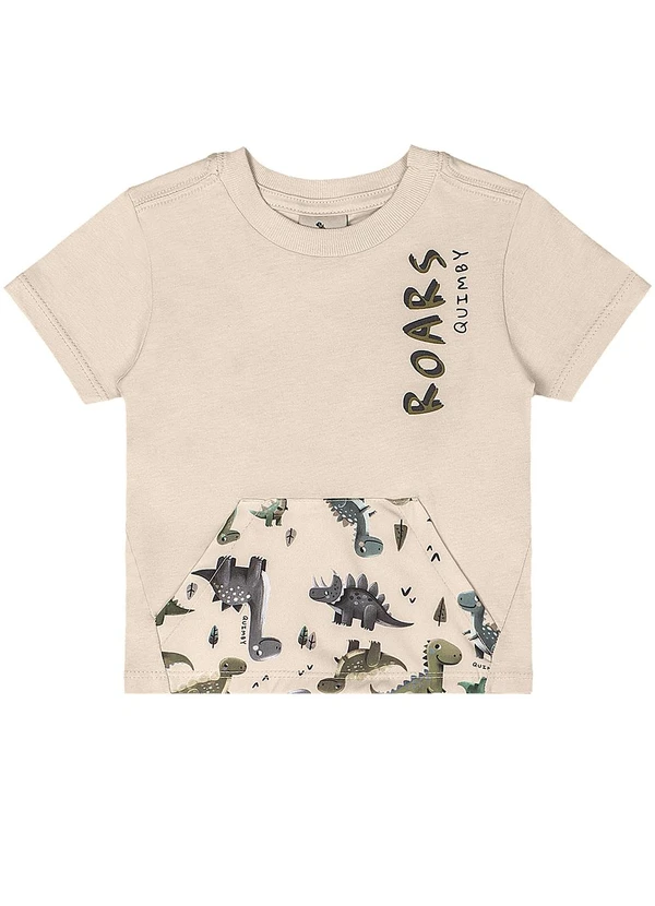 Quimby - Conjunto Camisa Dino Bermuda Bege 3