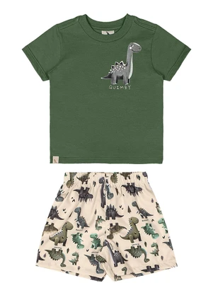 Quimby - Conjunto Camisa Dino Bermuda Verde - QUIMBY
