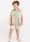 Alakazoo - Conjunto Camisa e Bermuda com Linho Bege - variação: Verde