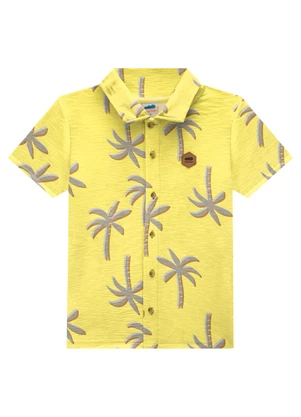 Marlan - Conjunto Camisa e Bermuda em Moletinho Amarelo - MARLAN