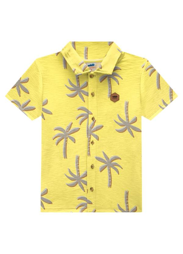 Marlan - Conjunto Camisa e Bermuda em Moletinho Amarelo