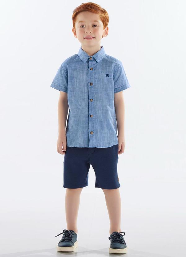 Up Baby - Conjunto Camisa e Bermuda Infantil Azul
