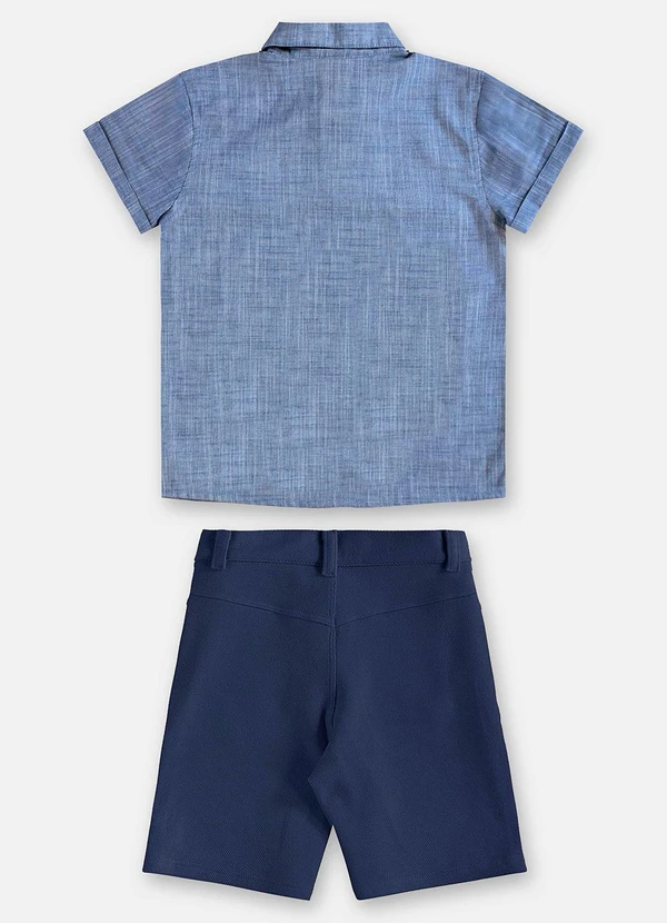 Up Baby - Conjunto Camisa e Bermuda Infantil Azul 3