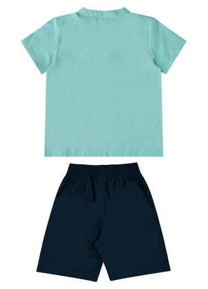 Guloseima - Conjunto Camisa e Bermuda Infantil Verde - GULOSEIMA