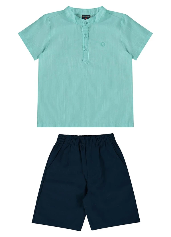Guloseima - Conjunto Camisa e Bermuda Infantil Verde