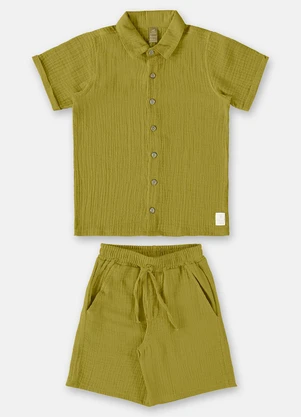 Up Baby - Conjunto Camisa e Bermuda Menino Verde - UP BABY