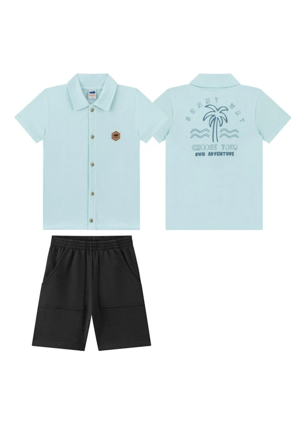 Marlan - Conjunto Camisa e Bermuda Moletinho Verde 2