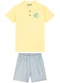 Ioluig - Conjunto Camisa e Bermuda Tecido Linho Amarelo - variação: Amarelo