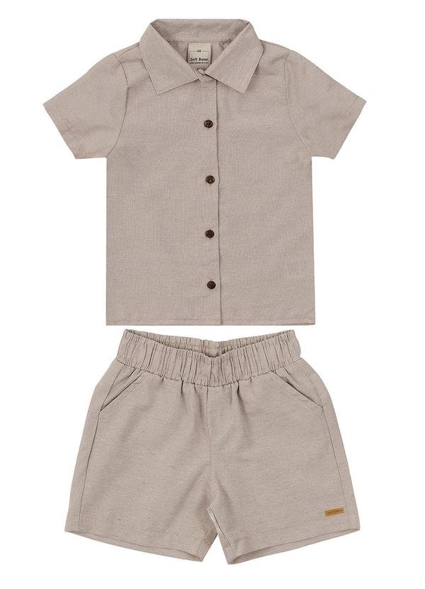 Soft Bonni - Conjunto Camisa Manga Curta e Bermuda Bege 2