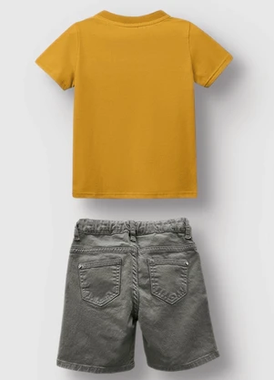 Carinhoso - Conjunto Camisa Menino Amarelo Mostarda - CARINHOSO