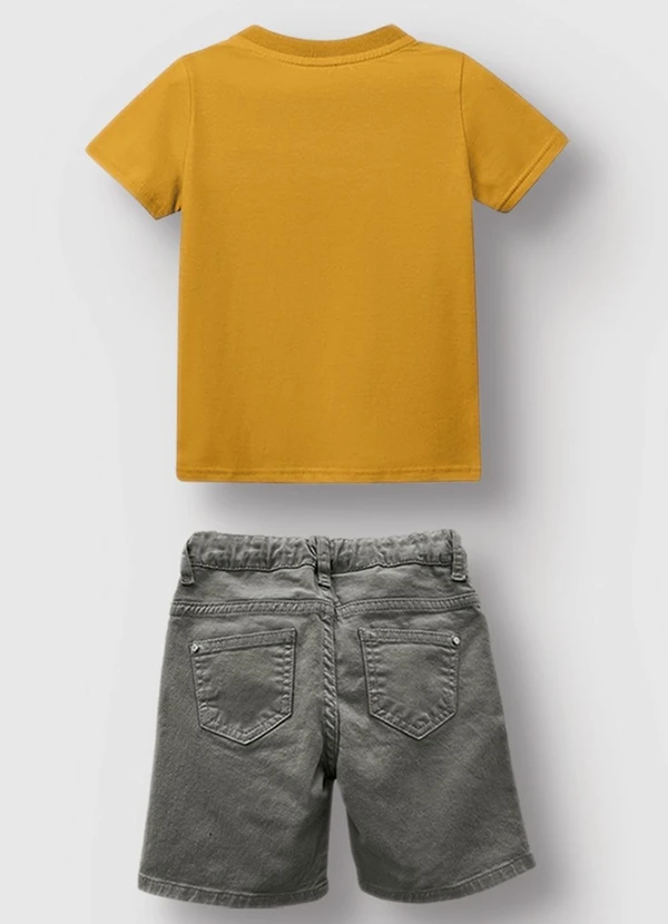 Carinhoso - Conjunto Camisa Menino Amarelo Mostarda 2