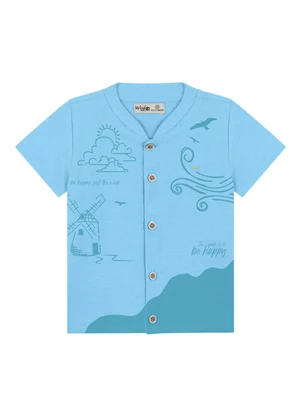 Ioluig - Conjunto Camisa Plano Cielo e Bermuda Azul - IOLUIG