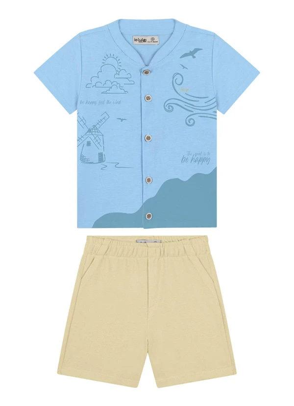 Ioluig - Conjunto Camisa Plano Cielo e Bermuda Azul 1
