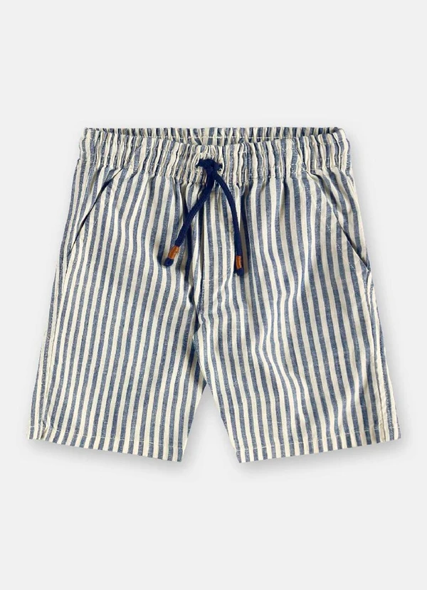 Up Baby - Conjunto Camisa Polo Bermuda Listrada Azul 4