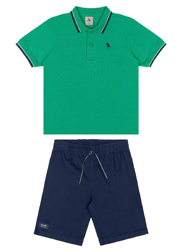 Quimby - Conjunto Camisa Polo Bermuda Verde 2