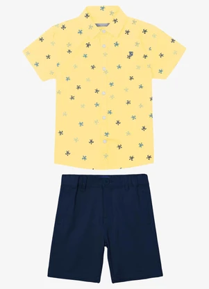 Trick Nick - Conjunto Camisa Polo com Bermuda Amarelo - TRICK NICK