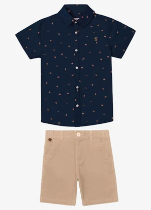 Trick Nick - Conjunto Camisa Polo com Bermuda Azul - TRICK NICK