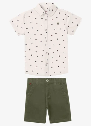 Trick Nick - Conjunto Camisa Polo com Bermuda Bege - TRICK NICK