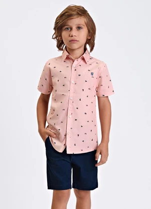 Trick Nick - Conjunto Camisa Polo com Bermuda Rosa - TRICK NICK