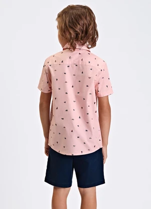 Trick Nick - Conjunto Camisa Polo com Bermuda Rosa - TRICK NICK