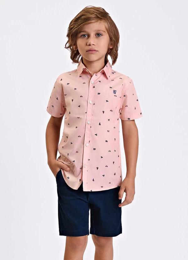 Trick Nick - Conjunto Camisa Polo com Bermuda Rosa