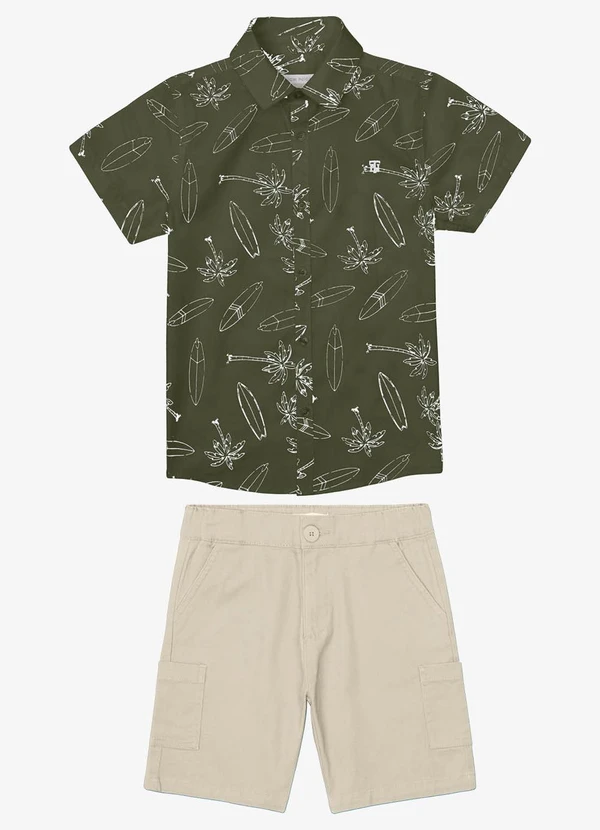 Trick Nick - Conjunto Camisa Polo com Bermuda Verde