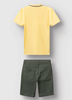 Carinhoso - Conjunto Camisa Polo com Sarja Amarelo - CARINHOSO