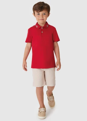 Carinhoso - Conjunto Camisa Polo com Sarja Vermelho - CARINHOSO
