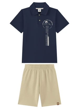 Marlan - Conjunto Camisa Polo e Bermuda Azul - MARLAN