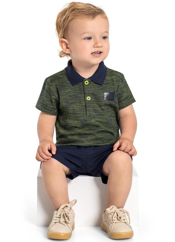 Quimby - Conjunto Camisa Polo e Bermuda Bebê Verde