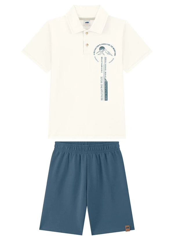 Marlan - Conjunto Camisa Polo e Bermuda Bege