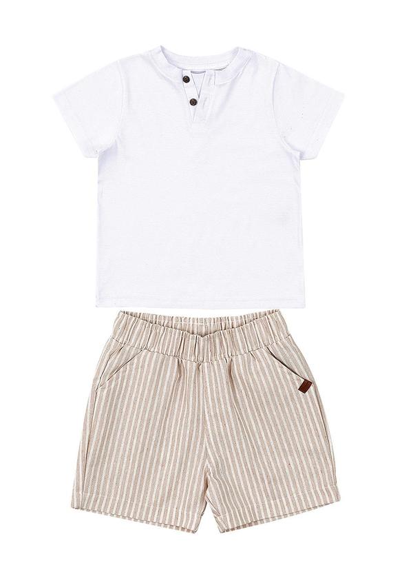 Soft Bonni - Conjunto Camisa Polo e Bermuda  Branco 2
