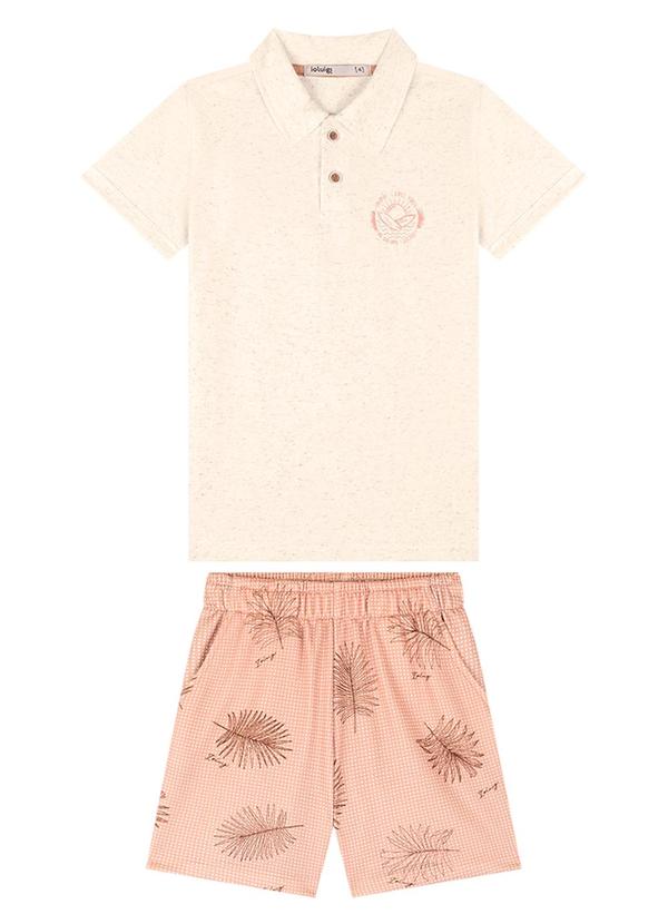 Ioluig - Conjunto Camisa Polo e Bermuda em Bee Honey Bege