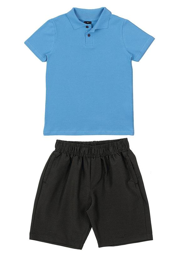 Soft Bonni - Conjunto Camisa Polo e Bermuda Infantil  Azul 2