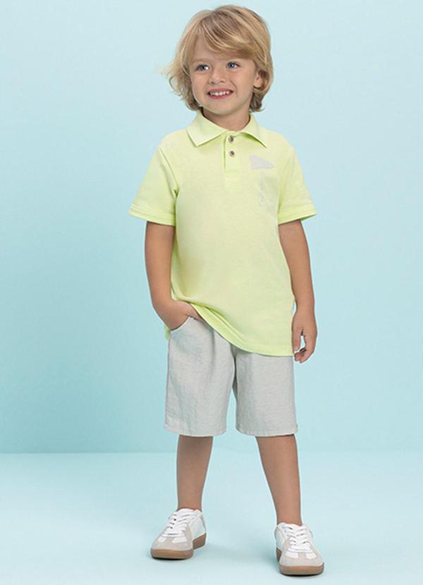 Ioluig - Conjunto Camisa Polo e Bermuda Linho Verde