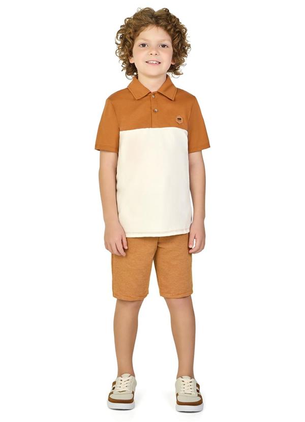 Marlan - Conjunto Camisa Polo e Bermuda Marrom