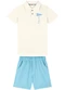 Ioluig - Conjunto Camisa Polo e Bermuda Tecido Linho Bege - variação: Bege