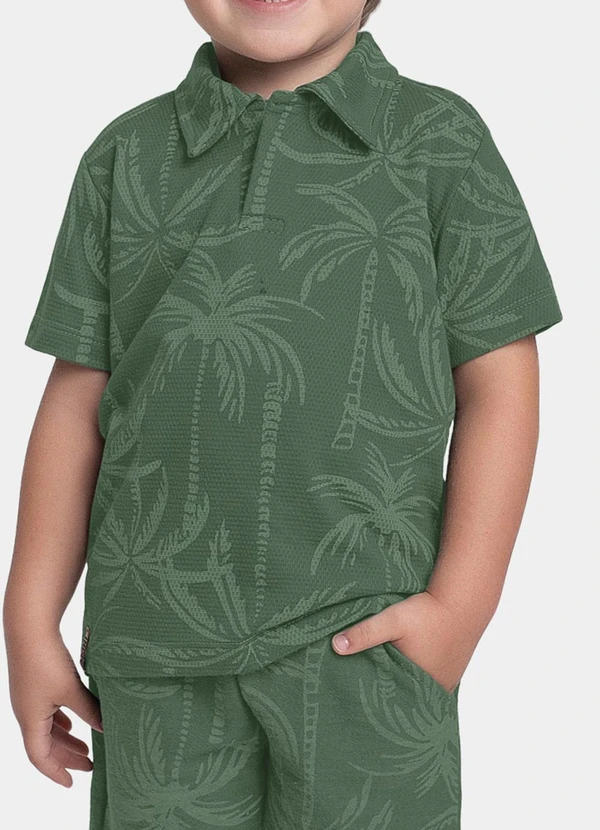 Fakini Kids - Conjunto Camisa Polo e Bermuda Verde 3