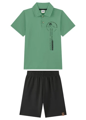 Marlan - Conjunto Camisa Polo e Bermuda Verde - MARLAN