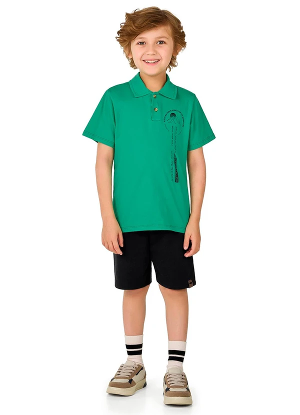 Marlan - Conjunto Camisa Polo e Bermuda Verde