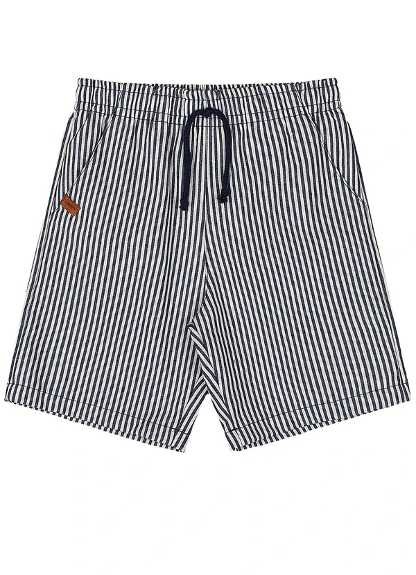 Quimby - Conjunto Camisa Tricoline Bermuda Azul 4