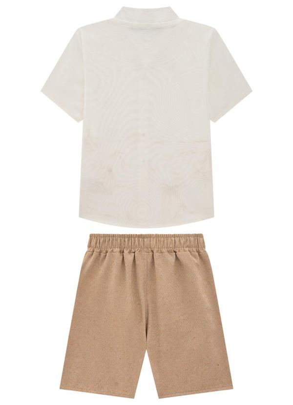 Ioluig - Conjunto Camisa Tricoline e Bermuda Sarja Bege 3