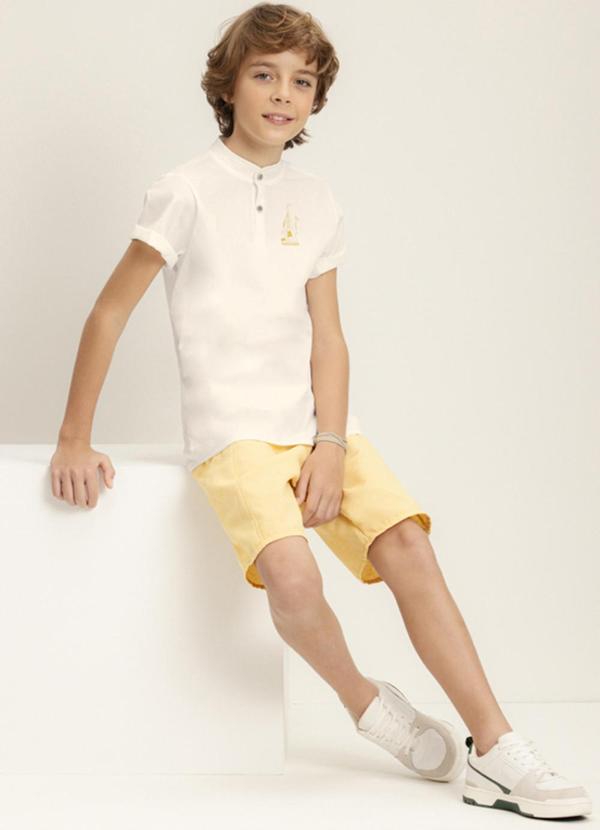 Ioluig - Conjunto Camisa Tricoline e Bermuda Sarja Bege