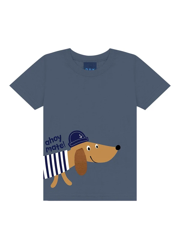Ddk - Conjunto Camiseta Ahoy Matel e Bermuda Azul
