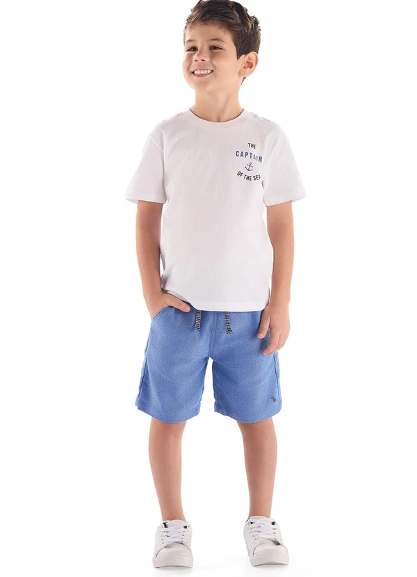 Quimby - Conjunto Camiseta Algodão Bermuda Branco 1