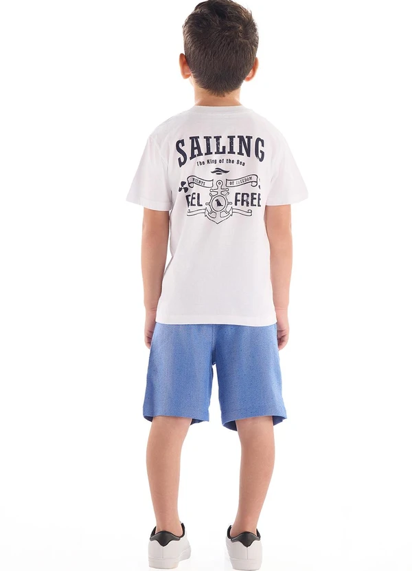 Quimby - Conjunto Camiseta Algodão Bermuda Branco 2