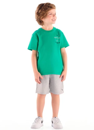 Quimby - Conjunto Camiseta Algodão Bermuda Verde - QUIMBY