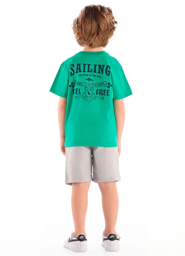 Quimby - Conjunto Camiseta Algodão Bermuda Verde 2