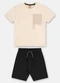 Up Baby - Conjunto Camiseta Around You Bermuda Azul - variação: Bege